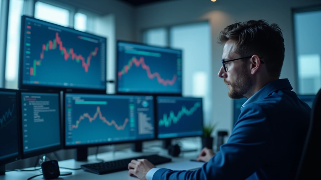 Moderner Finanzaufsichtsbehörde mit digitalen Monitoring-Systemen und Analysegeräten