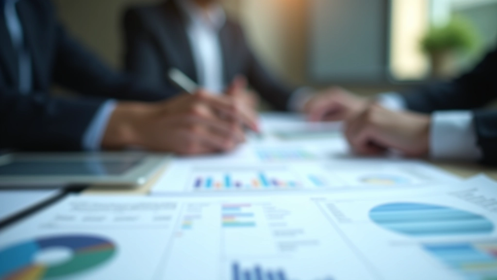 Bürotisch mit Finanzberichten und Analysediagrammen zur Bankaufsicht